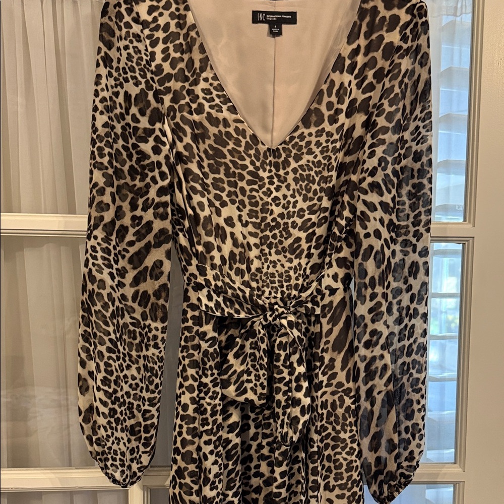 INC Animal Print Long Sleeve Dress size 4